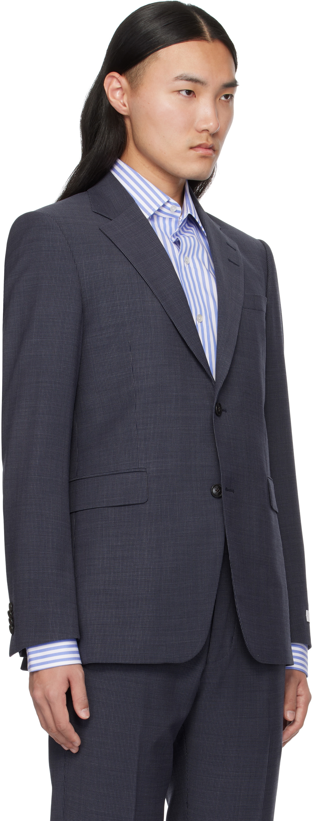 Tiger of Sweden Navy & Gray Justin Blazer