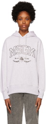 MSGM Gray Collegiate Hoodie