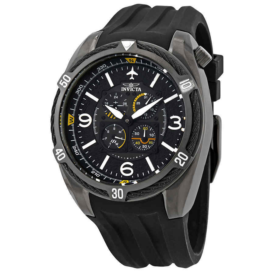 Invicta Aviator Black Dial Mens Watch 28078
