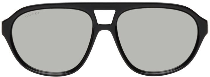 Photo: Gucci Black Aviator Sunglasses