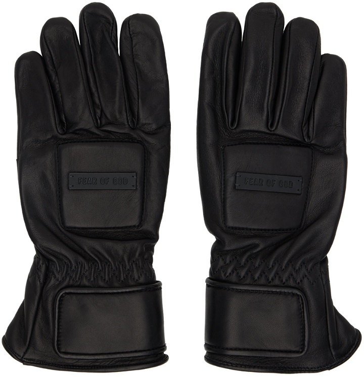 Photo: Fear of God Black Leather Driver Gloves