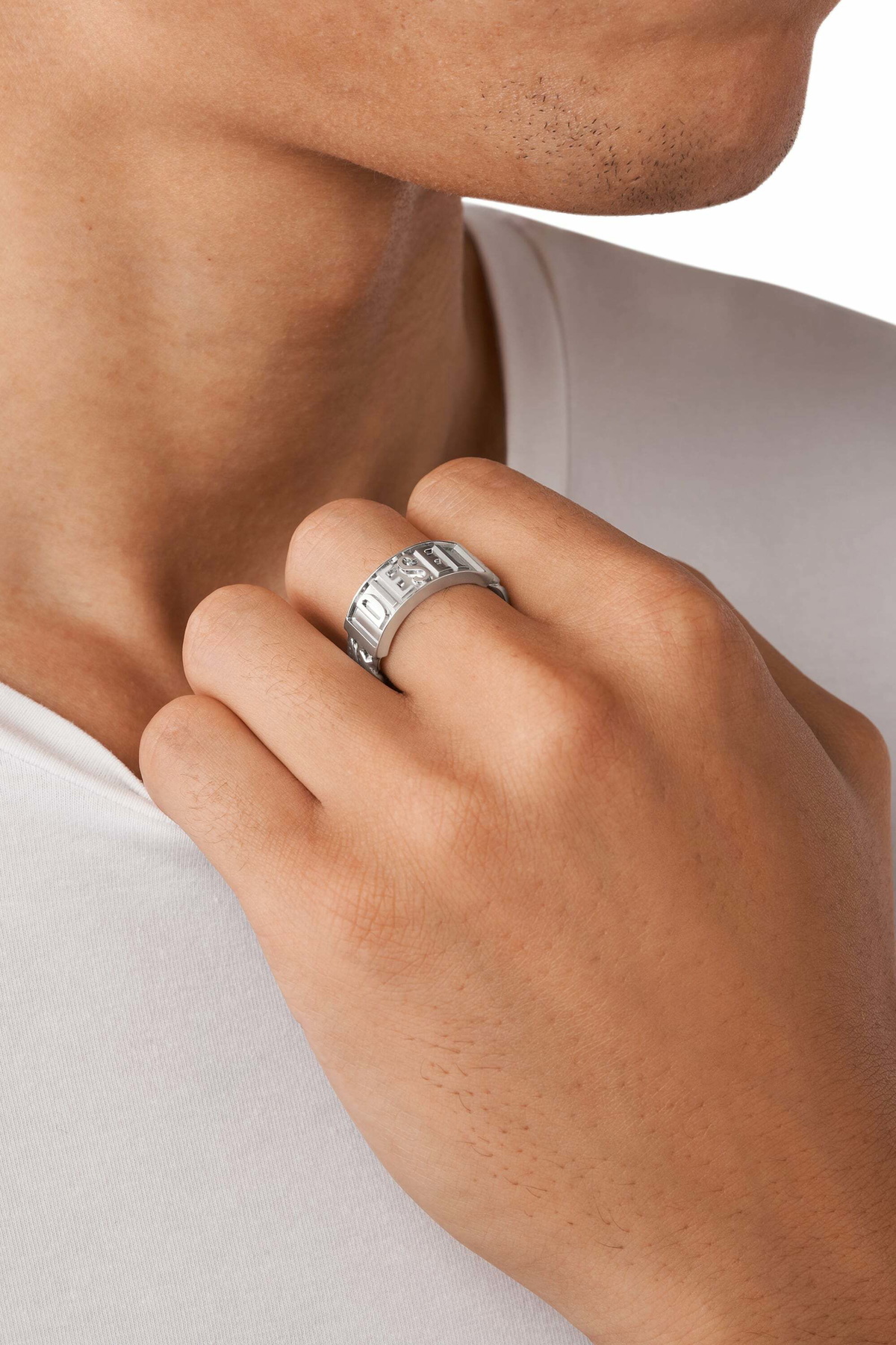 Diesel Stainless steel band ring - Rings Mens in Silver