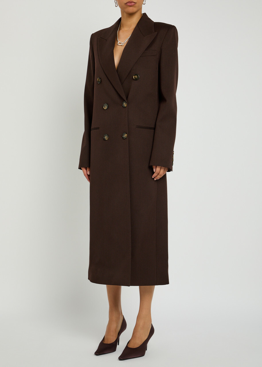 Stella Mccartney Double-breasted Twill Coat Purple Dark