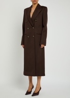 Stella Mccartney Double-breasted Twill Coat Purple Dark