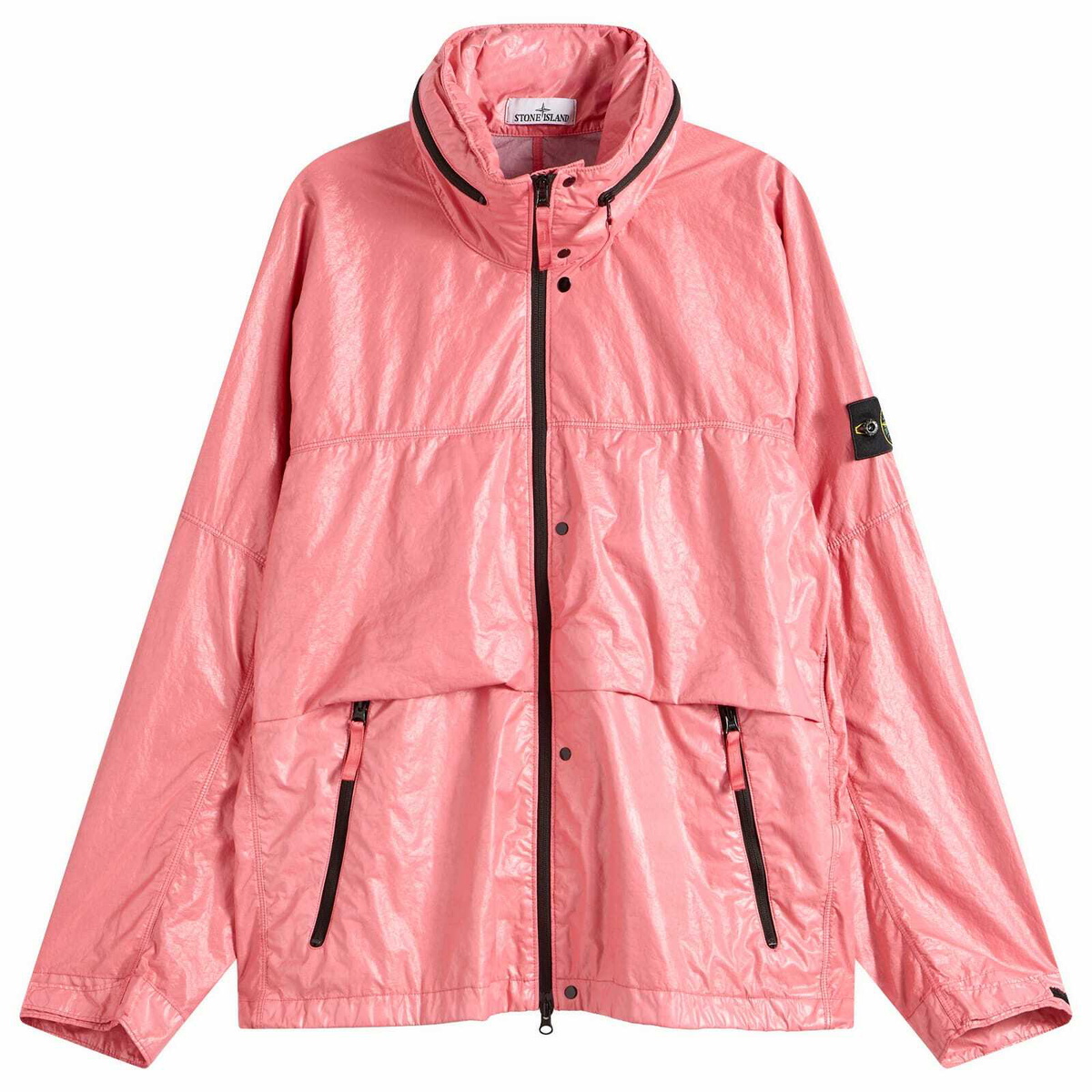 Stone Island Men's Light Nylon 3L-TC Hooded Jacket in Geranium