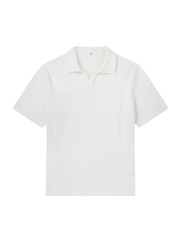 Photo: Mr P. - Cotton and Silk-Blend Terry Polo Shirt - Neutrals