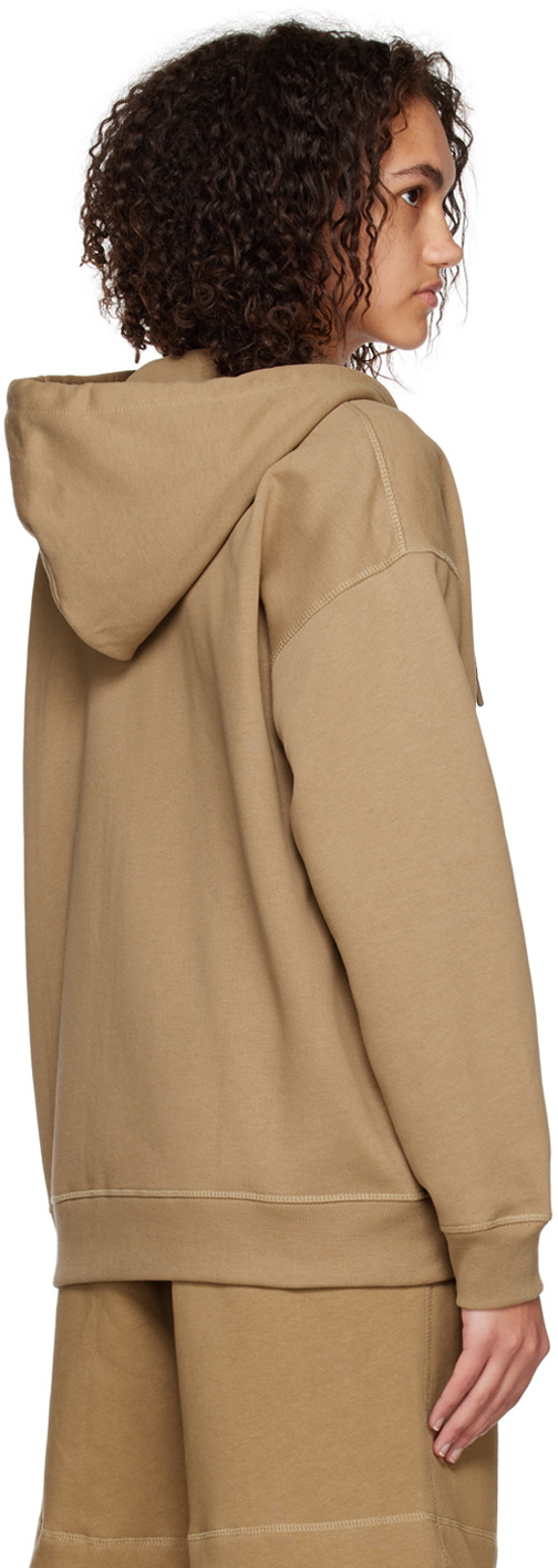 Tan oversized discount zip up hoodie