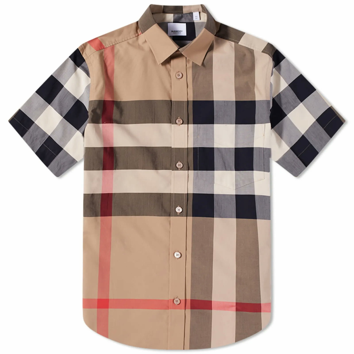 Burberry Men's Short Sleeve Somerton Check Shirt in Archive Beige Check ...