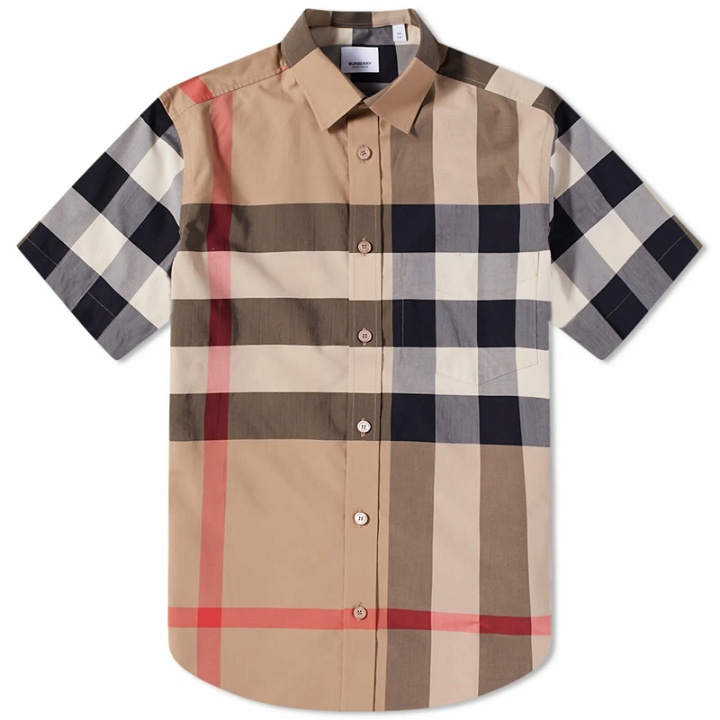 Photo: Burberry Men's Short Sleeve Somerton Check Shirt in Archive Beige Check