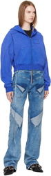 Ottolinger Blue Multiline Zip Hoodie