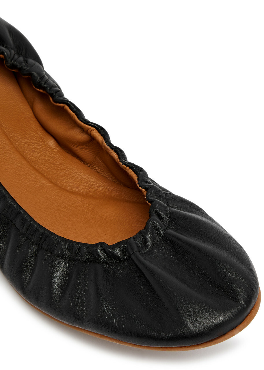 Atp Atelier Teano Leather Ballet Flats Black