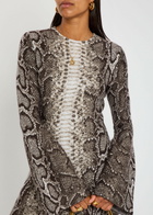 Gabriela Hearst Python-intarsia Cashmere-blend Maxi Dress Beige