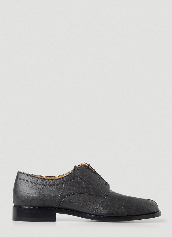 Photo: Paper Effect Tabi Derby Shoes in Black