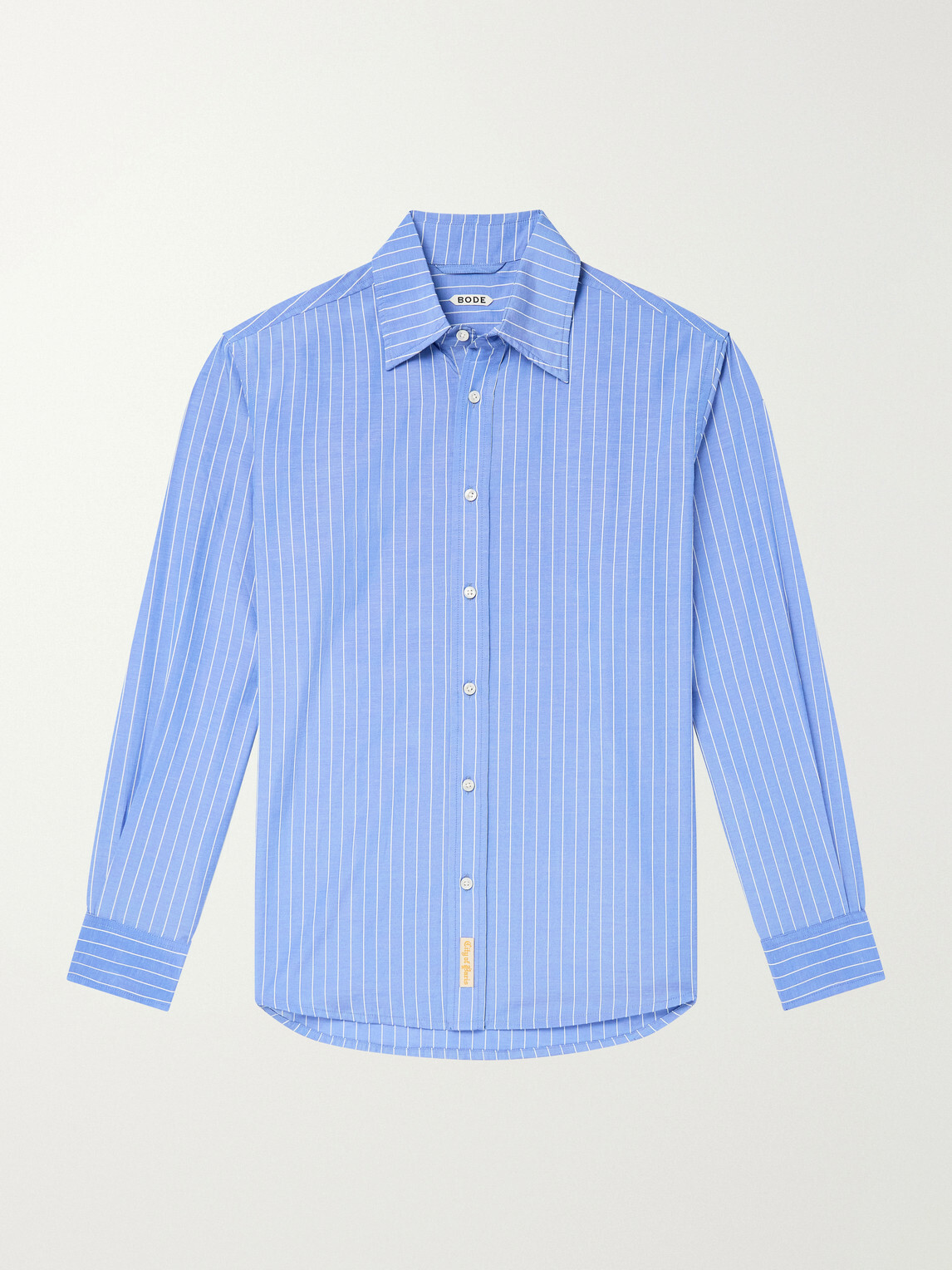 BODE - Striped Cotton-Poplin Shirt - Blue