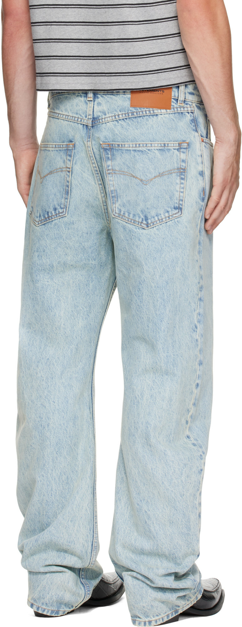 VETEMENTS Blue Embroidered Logo Jeans