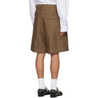 EGONlab Brown Double Waist Wool Shorts