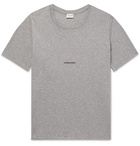 SAINT LAURENT - Slim-Fit Logo-Print Cotton-Jersey T-Shirt - Gray