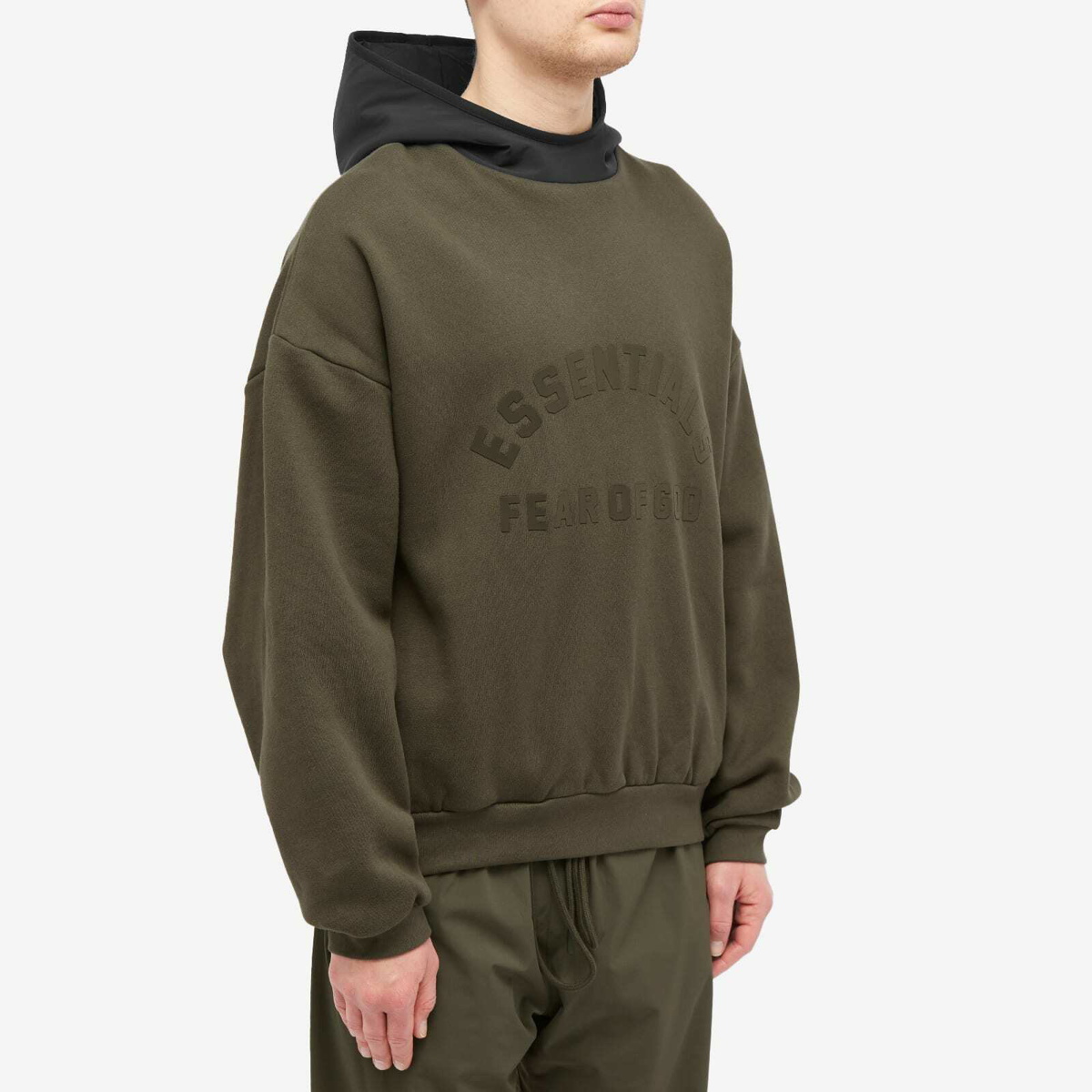 Fear of God ESSENTIALS Men's Spring Nylon Fleece Hoodie in Ink/Jet