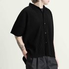 Homme Plissé Issey Miyake Men's Pleat Short Sleeve Shirt in Black