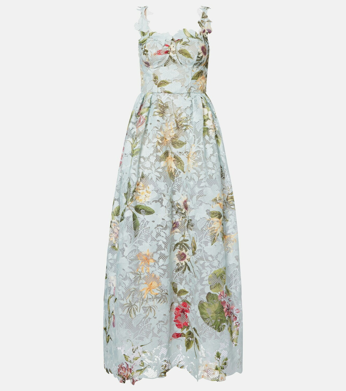 Oscar de la Renta Floral lace guipure cocktail dress