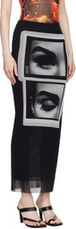 Jean Paul Gaultier Black 'The Eyes And Lips' Maxi Skirt