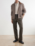 Sunspel - Straight-Leg Wool Brushed Trousers - Green