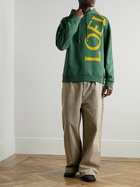 LOEWE - Logo-Print Cotton-Jersey Hoodie - Green