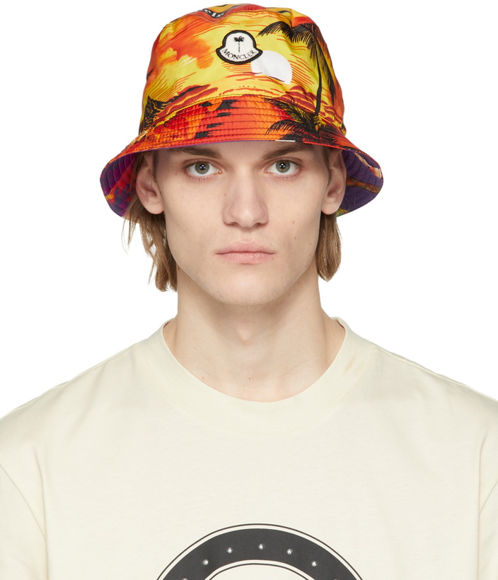 Photo: Moncler Genius 8 Moncler Palm Angels Reversible Orange Palm Bucket Hat