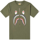 A Bathing Ape Men's Shark T-Shirt in Olive Drab