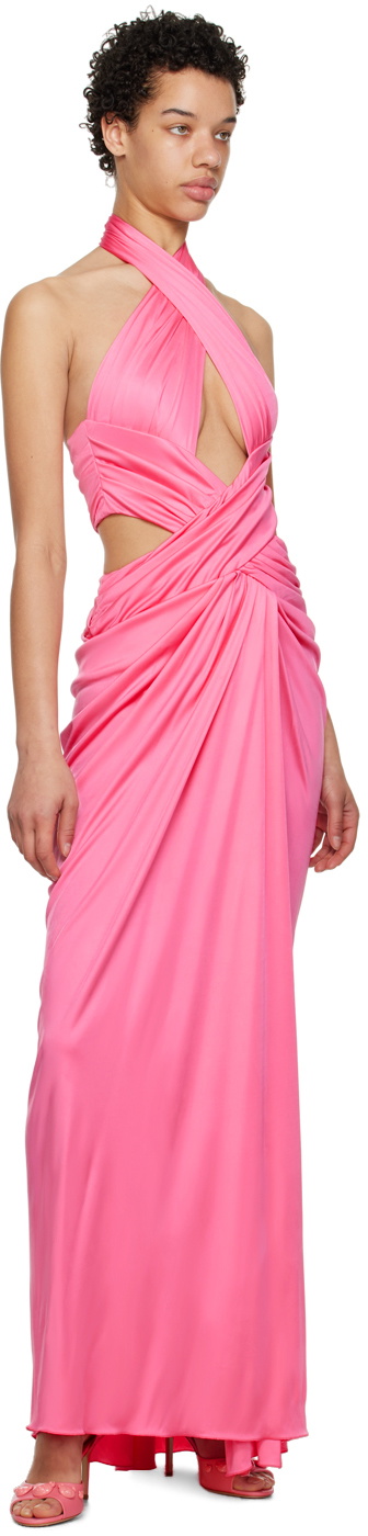 Moschino Pink Draped Maxi Dress Moschino