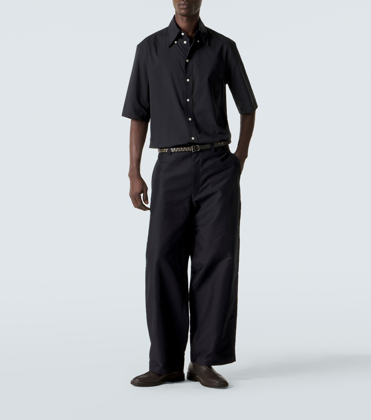Lemaire Piped leather slip-on shoes