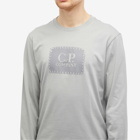 C.P. Company Men's Box Logo Longsleeve T-Shirt in Drizzle