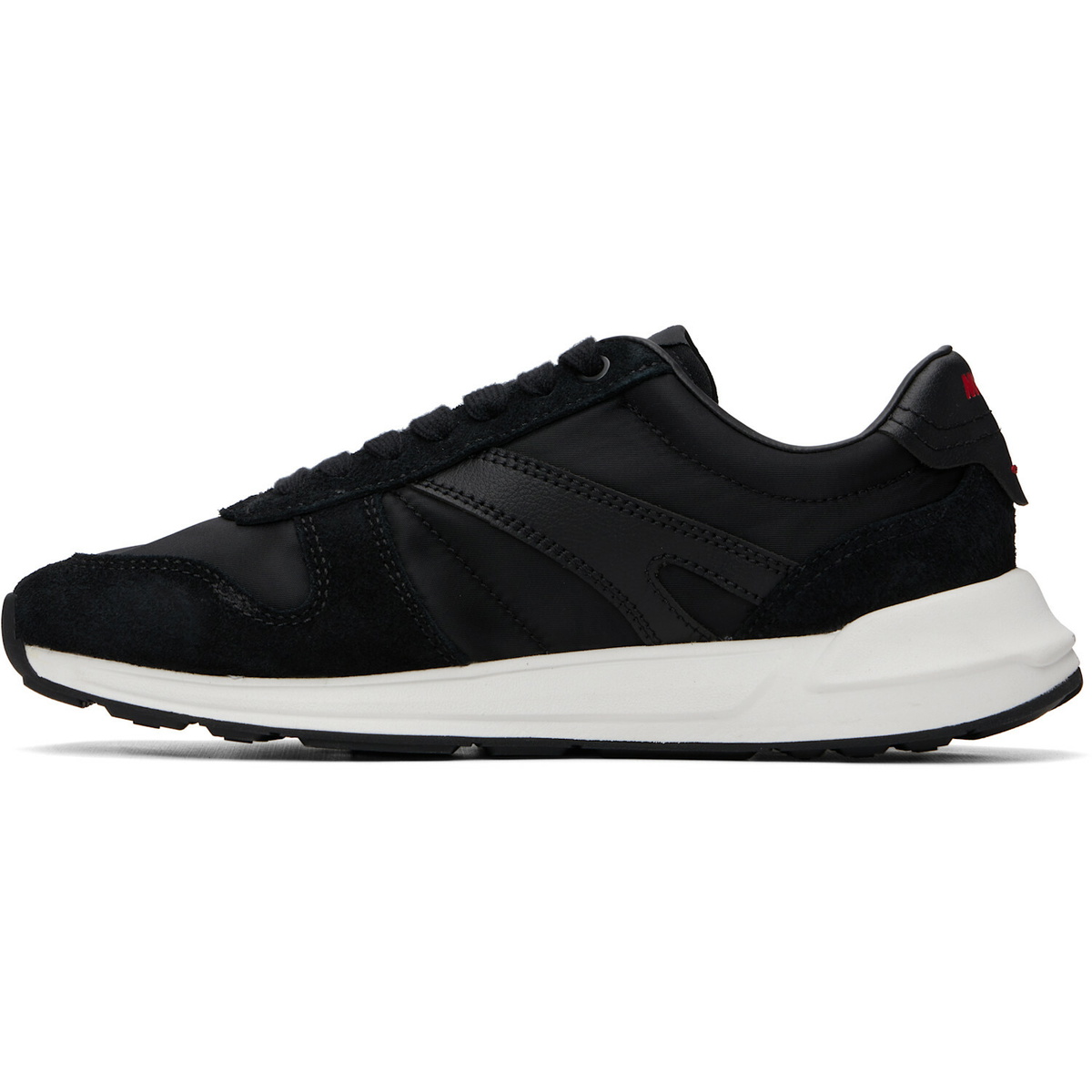 Hugo Black Logo Detail Suede-Trim Sneakers