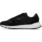 Hugo Black Logo Detail Suede-Trim Sneakers