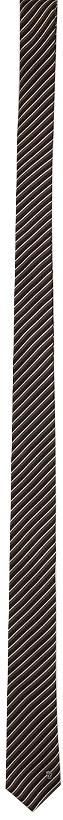 Photo: Alexander McQueen Navy & Brown Logo Tie