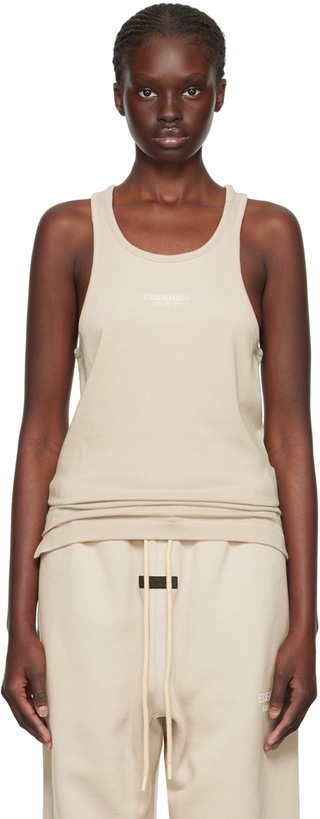 Photo: Fear of God ESSENTIALS Taupe Bonded Tank Top