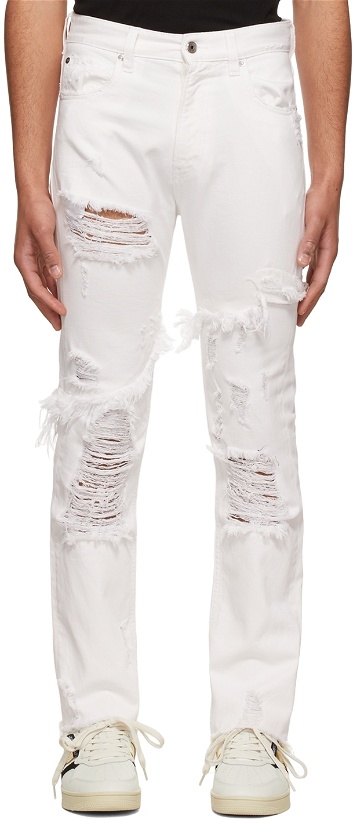 Photo: Just Cavalli White Distressed Jeans