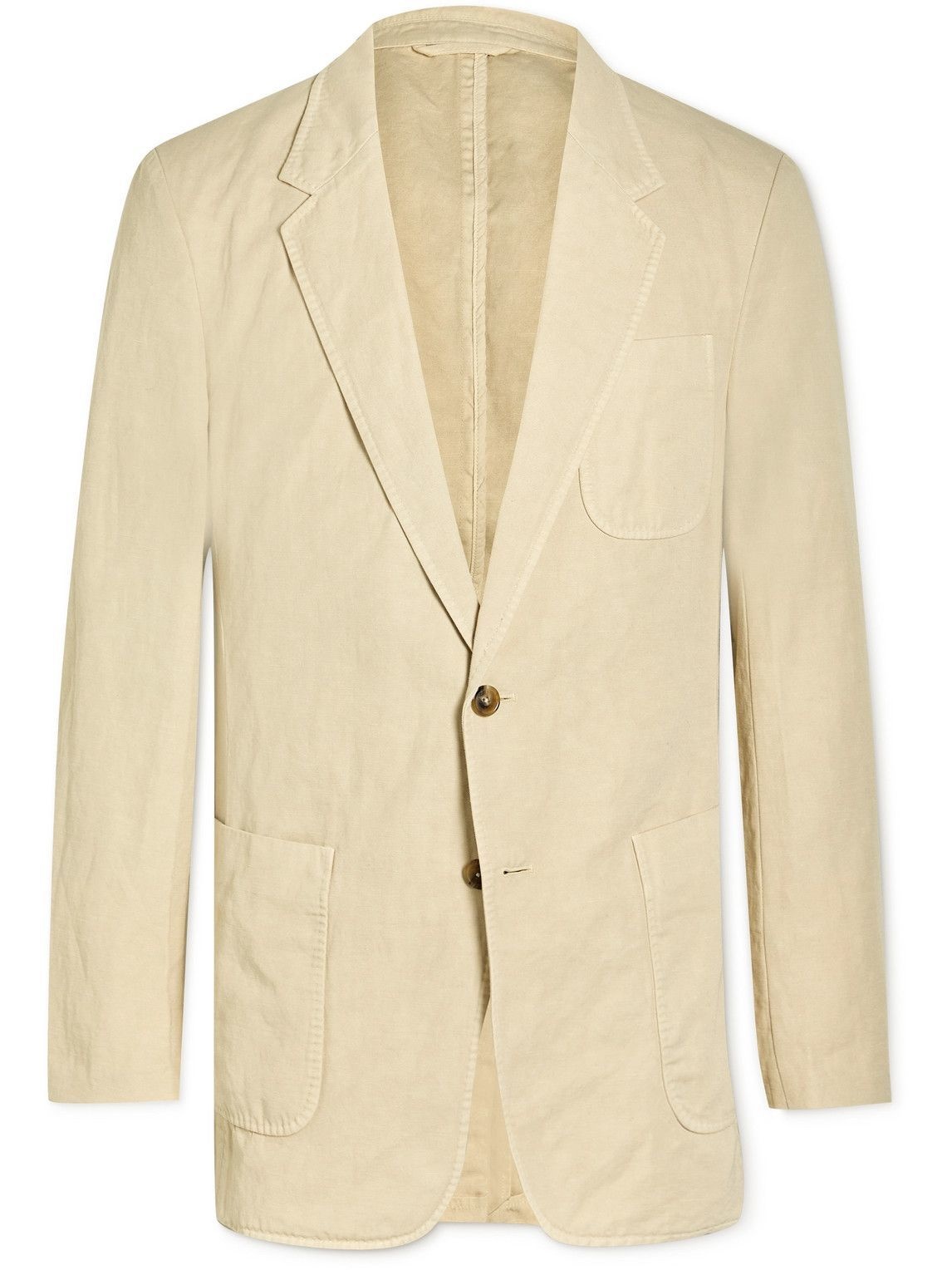 Tod's - Garment-Dyed Cotton and Linen-Blend Twill Blazer - Neutrals Tod's