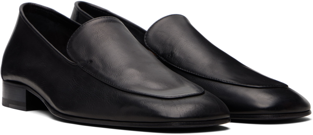 Dries Van Noten Black Leather Loafers
