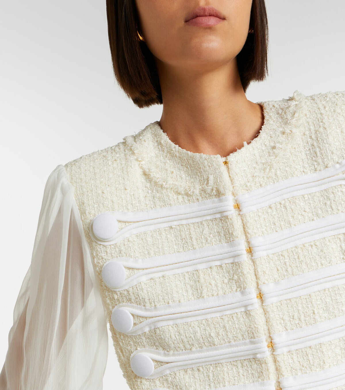 Balmain Silk-trimmed bouclé jacket