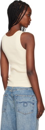 Maison Kitsuné Beige Baby Fox Patch Ribbed Tank Top