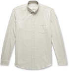 Sunspel - Button-Down Collar Brushed Cotton-Flannel Shirt - White