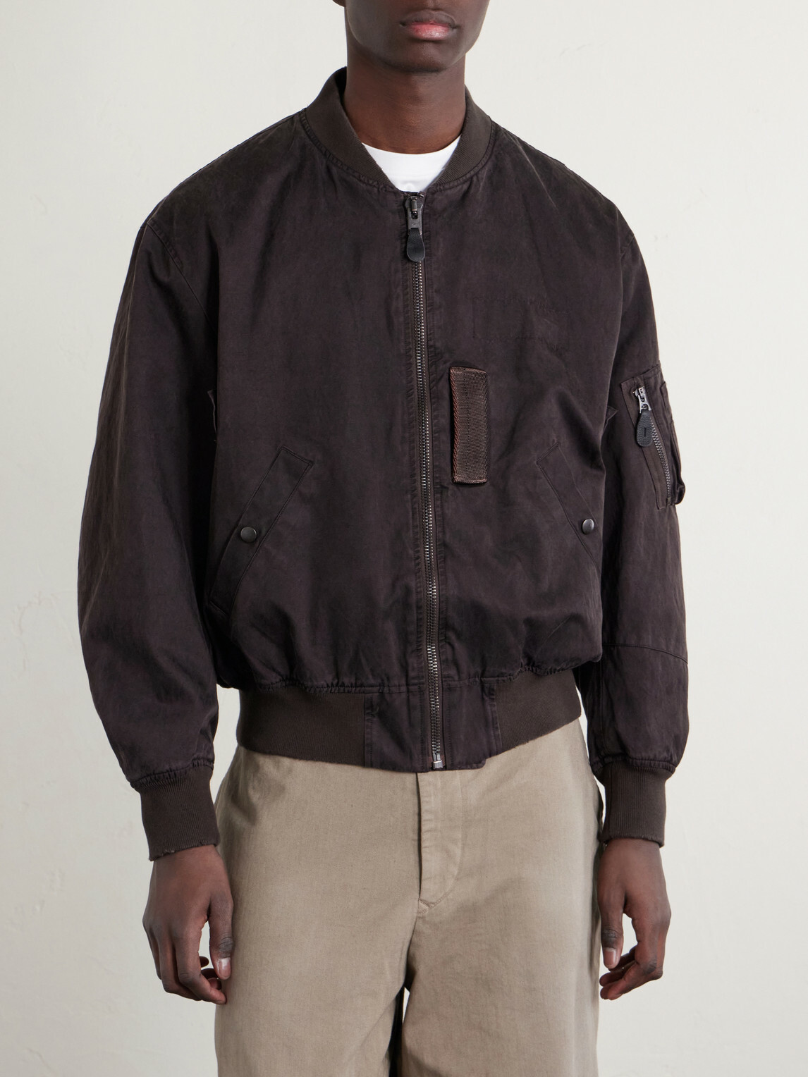 A.PRESSE - B-15C Cotton and Silk-Blend Bomber Jacket - Brown
