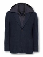 SEASE - Panelled Virgin Wool-Blend and Nylon-Blend Hooded Blazer - Blue