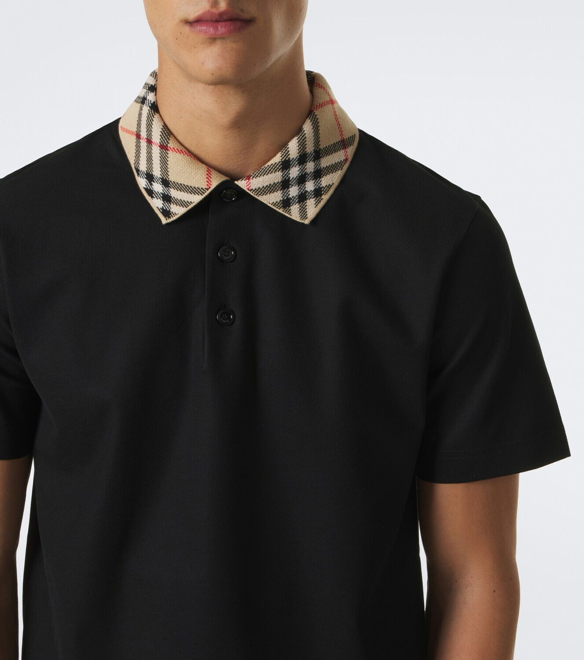 Burberry Burberry Check cotton piqué polo shirt