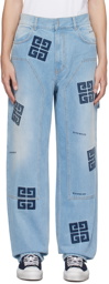 Givenchy Blue Embroidered Jeans
