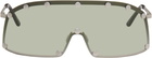 Rick Owens Silver Shielding Sunglasses