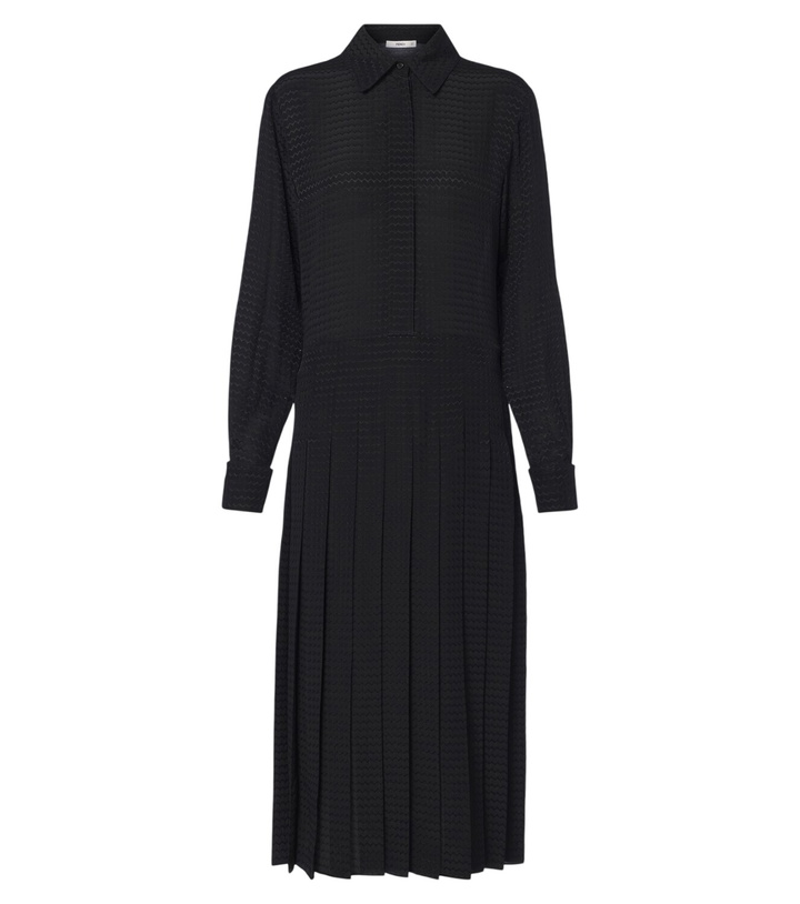 Photo: Fendi Chevron jacquard pleated silk midi dress