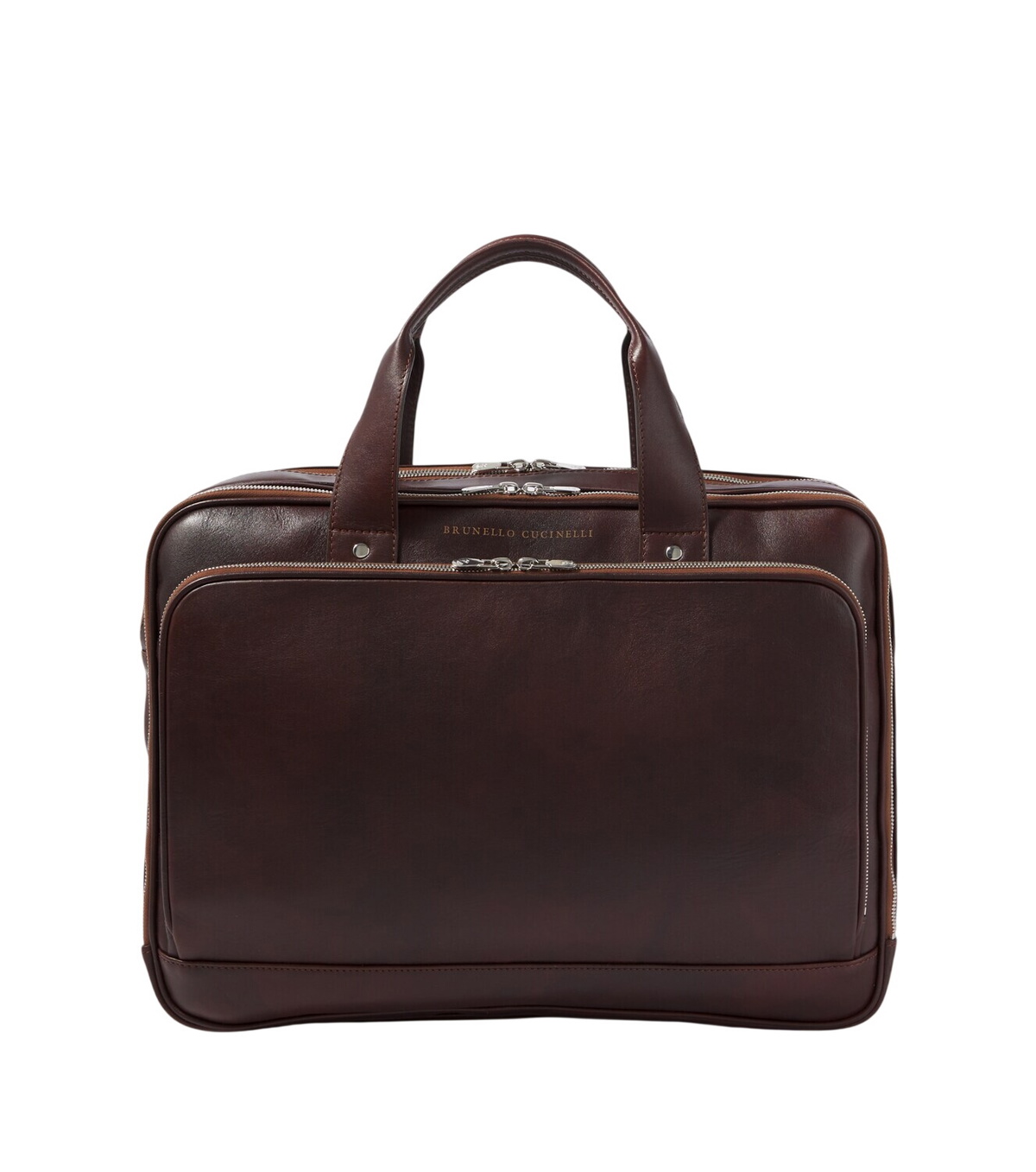 Brunello Cucinelli - Logo-Print Full-Grain Leather Duffle Bag