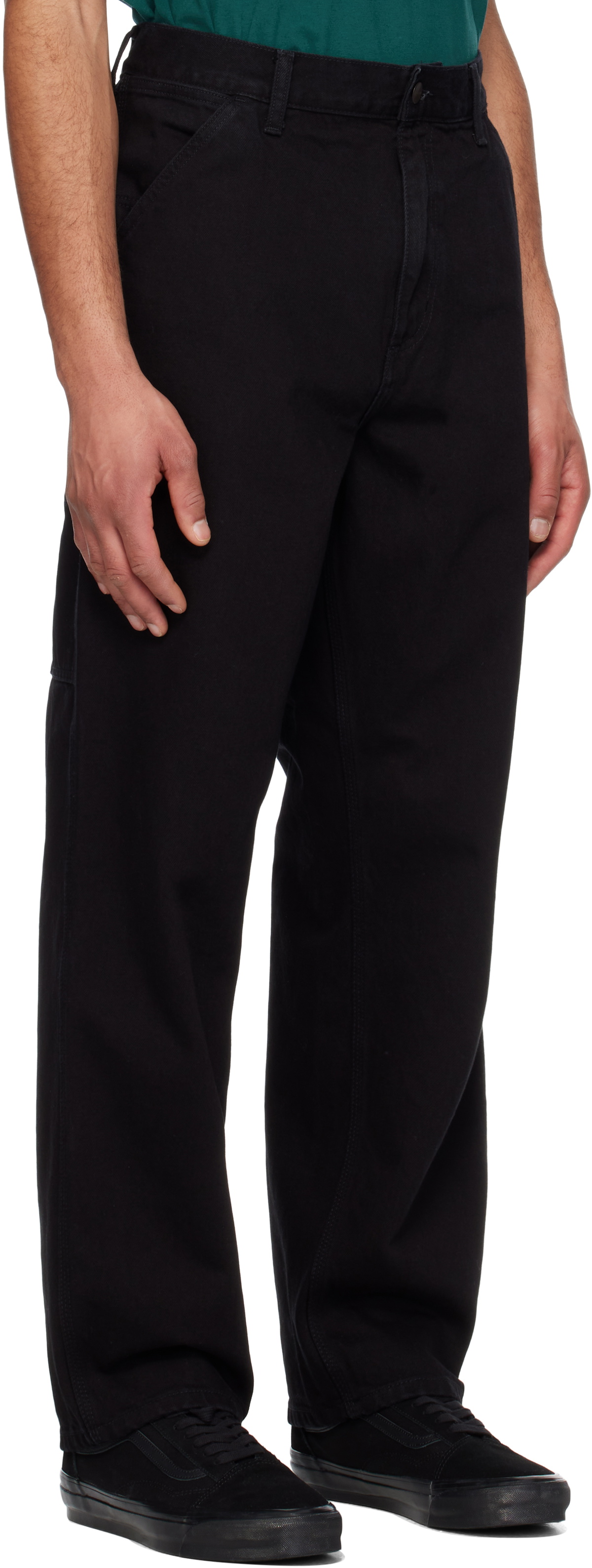 Carhartt Work In Progress Black Single Knee Jeans